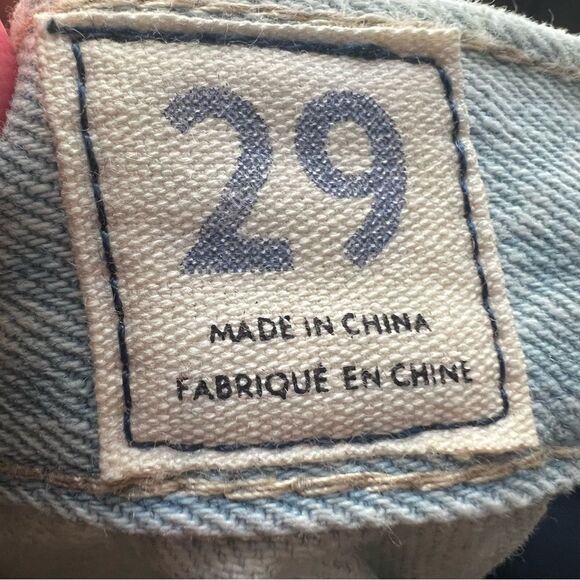 Free People Sidecar Denim Mini Skirt size 29 Light Wash Frayed Hem Destructed - Picture 6 of 8